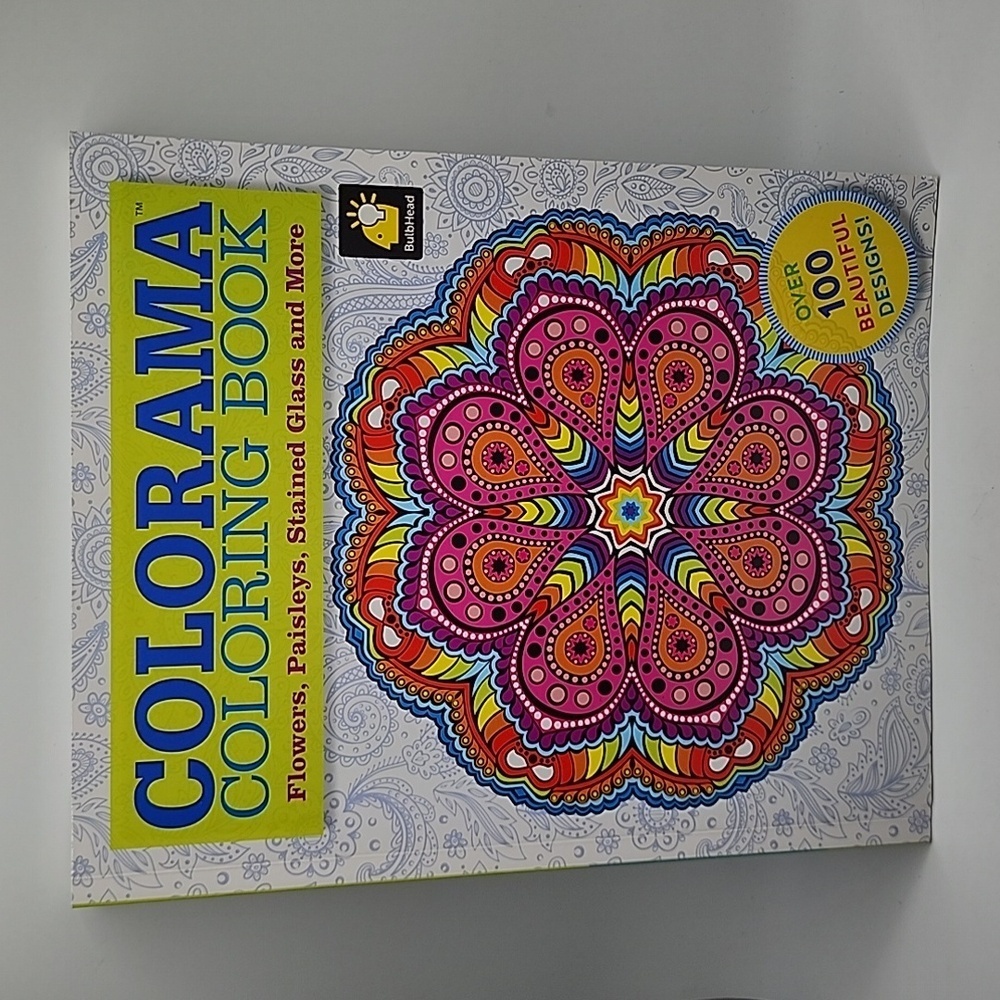 Colorama Coloring Book Flowers, Paisley, Stained Glass and More
